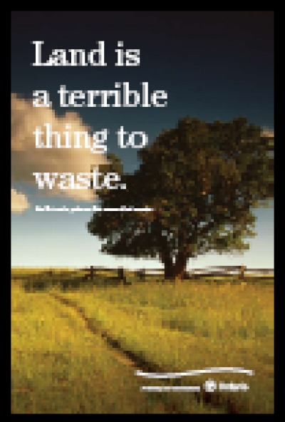 Image of the cover of publication titled  Brochure: Land Is A Terrible Thing To Waste