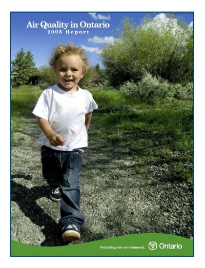 Image of the cover of publication titled  Air Quality in Ontario 2005 Report