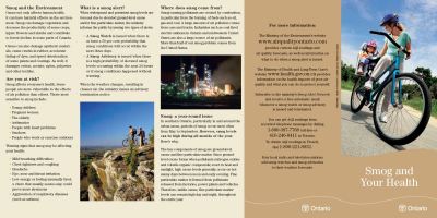 Image of the cover of publication titled  Smog and Your Health Brochure (2005)