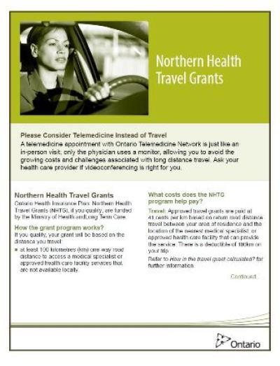 Image of the cover of publication titled  Northern Health Travel Grants