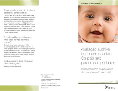 Image of the cover of publication titled  Newborn Hearing Screen: Parents are Important Partners