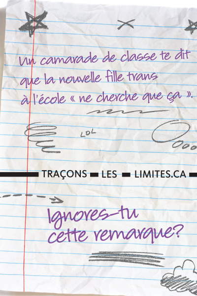Image de la couverture de la publication intitul&eacute;e 27 - Un camarade de classe te dit que la nouvelle fille trans &agrave; l