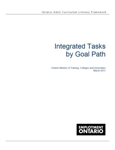 Image of the cover of publication titled  Integrated Tasks by Goal Path