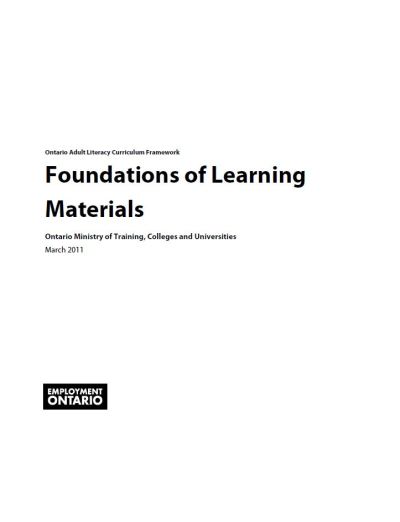 Image of the cover of publication titled  Foundations of Learning Materials