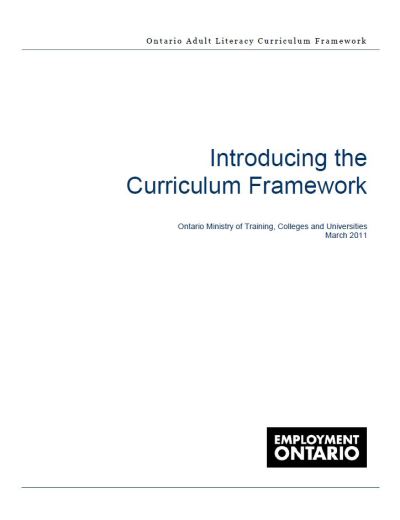 Image of the cover of publication titled  Introducing the Curriculum Framework