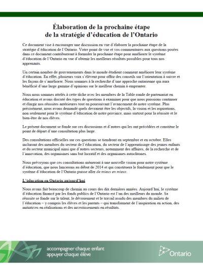 Image of the cover of publication titled  Elaboration de la prochaine etape de la strategie d