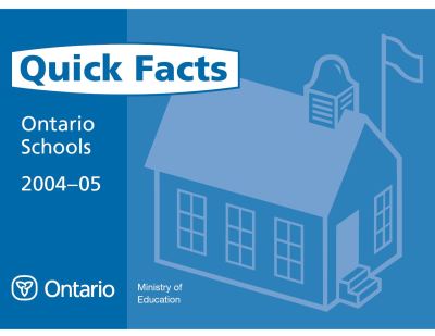 Image of the cover of publication titled  Ontario Schools; 2004-05