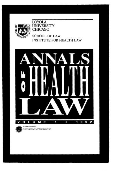 Image of the cover of publication titled  Annals of Health Law