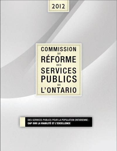 Image of the cover of publication titled  COMMISSION de RÉFORME des SERVICES PUBLICS de L