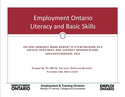 Image of the cover of publication titled  LBS PERFORMANCE MANAGEMENT SYSTEM TRAINING FOR SERVICE PROVIDERS AND SUPPORT ORGANIZATIONS JANUARY/FEBRUARY 2013