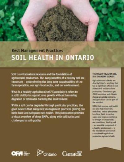 Image of the cover of publication titled  AF151 Best Management Practices Soil Health in Ontario