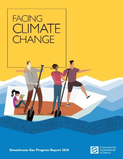 Image of the cover of publication titled  Facing Climate Change: Greenhouse Gas Progress Report 2016