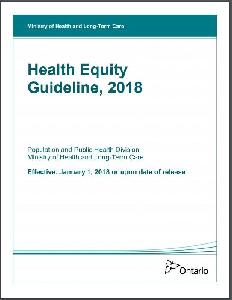 Image of the cover of publication titled  Health Equity Guideline 2018