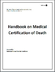 Image of the cover of publication titled Handbook on Medical Certification of Death Prepared for: Registered Nurses (Extended Certificate) September 2019
