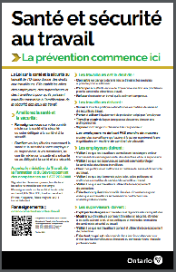 Image of the cover of publication titled Santé et sécurité au travail - La prévention commence ici  2020