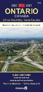 Image of the cover of publication titled  2020-2021 Official Road Map of Ontario