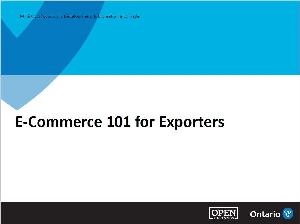 Image of the cover of publication titled E-commerce 101 for exporters