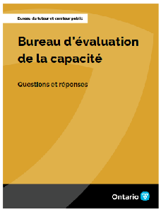 Image of the cover of publication titled  Bureau d&rsquo;&eacute;valuation de la capacit&eacute; - Bureau du tuteur et curateur public