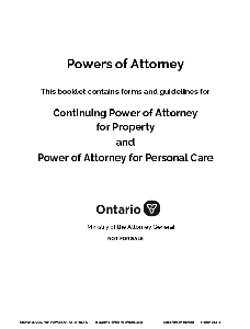 Image of the cover of publication titled Powers of Attorney