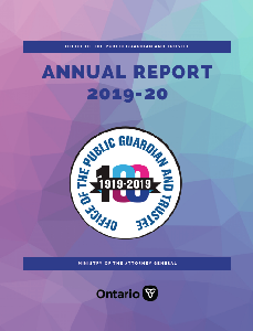 Image of the cover of publication titled Office of the Public Guardianship and Trustee - Annual Report 2019-20