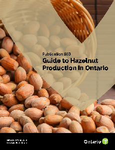 Image of the cover of publication titled Publication 863: Guide to Hazelnut Production in Ontario