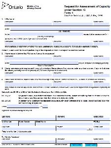 Image of the cover of publication titled Request for Assessment of Capacity under Section 16 Form 4