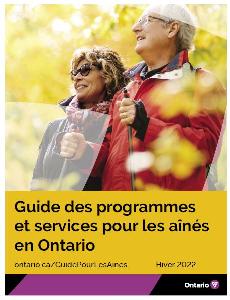 Image of the cover of publication titled Guide des programmes et services pour les aînés en Ontario