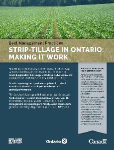 Image de la couverture de la publication intitulée Best Management Practices – Strip-Tillage in Ontario: Making it Work