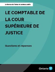 Image of the cover of publication titled Le comptable de la Cour sup&eacute;rieure de justice - Questions et r&eacute;ponses