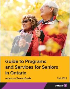 Image of the cover of publication titled Guide to Programs and Service for Seniors in Ontario - Fall 2022 (for printing)