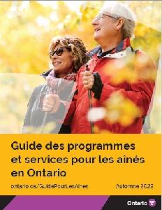 Image of the cover of publication titled Guide des programmes et services pour les aînés en Ontario - Automne 2022 (pour impression)