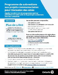 Image of the cover of publication titled  Inclusive Programme de subventions aux projets communautaires pour l&rsquo;inclusion des a&icirc;n&eacute;s