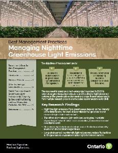Image of the cover of publication titled  Best Management Practices (BMP): Managing Nighttime Greenhouse Light Emissions