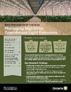 Image of the cover of publication titled Best Management Practices (BMP): Managing Nighttime Greenhouse Light Emissions (PDF)