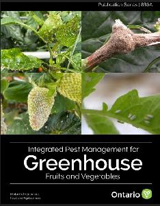 Image of the cover of publication titled   Publication 836A: Integrated Pest Management for Greenhouse Fruits and Vegetables