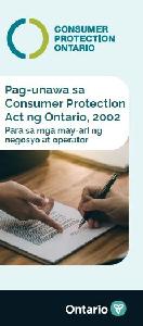 Image of the cover of publication titled  Consumer Protection Ontario Brochure for Businesses  (Tagalog)
