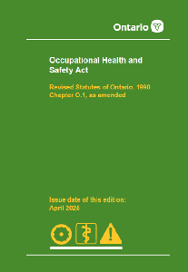 Image de la couverture de la publication intitulée Occupational Health and Safety Act (OHSA); April 2025