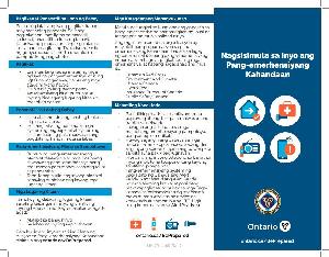 Image de la couverture de la publication intitulée  Brochure - Emergency Preparedness Starts With You (Filipino)
