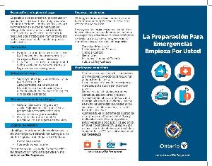 Image of the cover of publication titled Brochure - Emergency Preparedness Starts With You (Spanish)