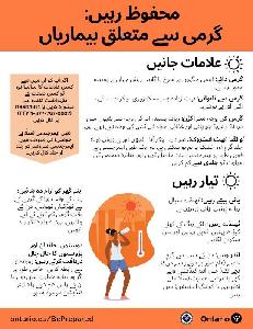 Image of the cover of publication titled Flyer: Heat-related Illnesses (Urdu)