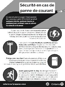 Image de la couverture de la publication intitulée Dépliant - Sécurité en cas depanne de courant
