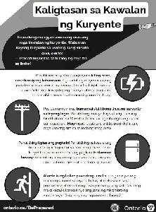 Image of the cover of publication titled  Flyer: Power Outage Safety (Filipino)