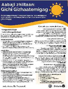 Image de la couverture de la publication intitulée Dépliant : Météorologiques extrêmes (Ojibwé de l’Est)
