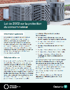 Image of the cover of publication titled Fiche de renseignements &ndash; Information g&eacute;n&eacute;rale concernant la Loi sur la protection du consommateur (PDF)