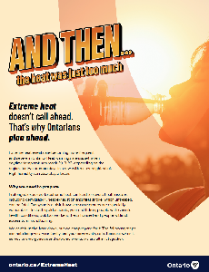 Image of the cover of publication titled Brochure: Extreme heat preparedness (general population)