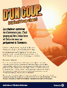 Image of the cover of publication titled Brochure: Pr&eacute;paration aux vagues de chaleur extr&ecirc;me (population g&eacute;n&eacute;rale)