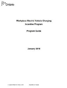 Image of the cover of publication titled  Workplace Electric Vehicle Charging Incentive Program : Program Guide.