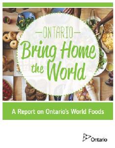 Image of the cover of publication titled  Ontario : Bring Home the World : A Report on Ontario