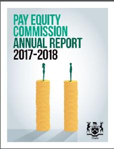 Image of the cover of publication titled  Annual report / Pay Equity Commission. 2017/2018.
