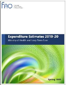 Image of the cover of publication titled  Expenditure Estimates : A Review of Ontario